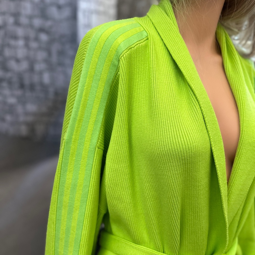 New Sz XL Women’s Adidas X Ivy Park Knit Robe Green Beyonce - Picture 2 of 12